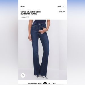Good American boot cut hi rise jeans